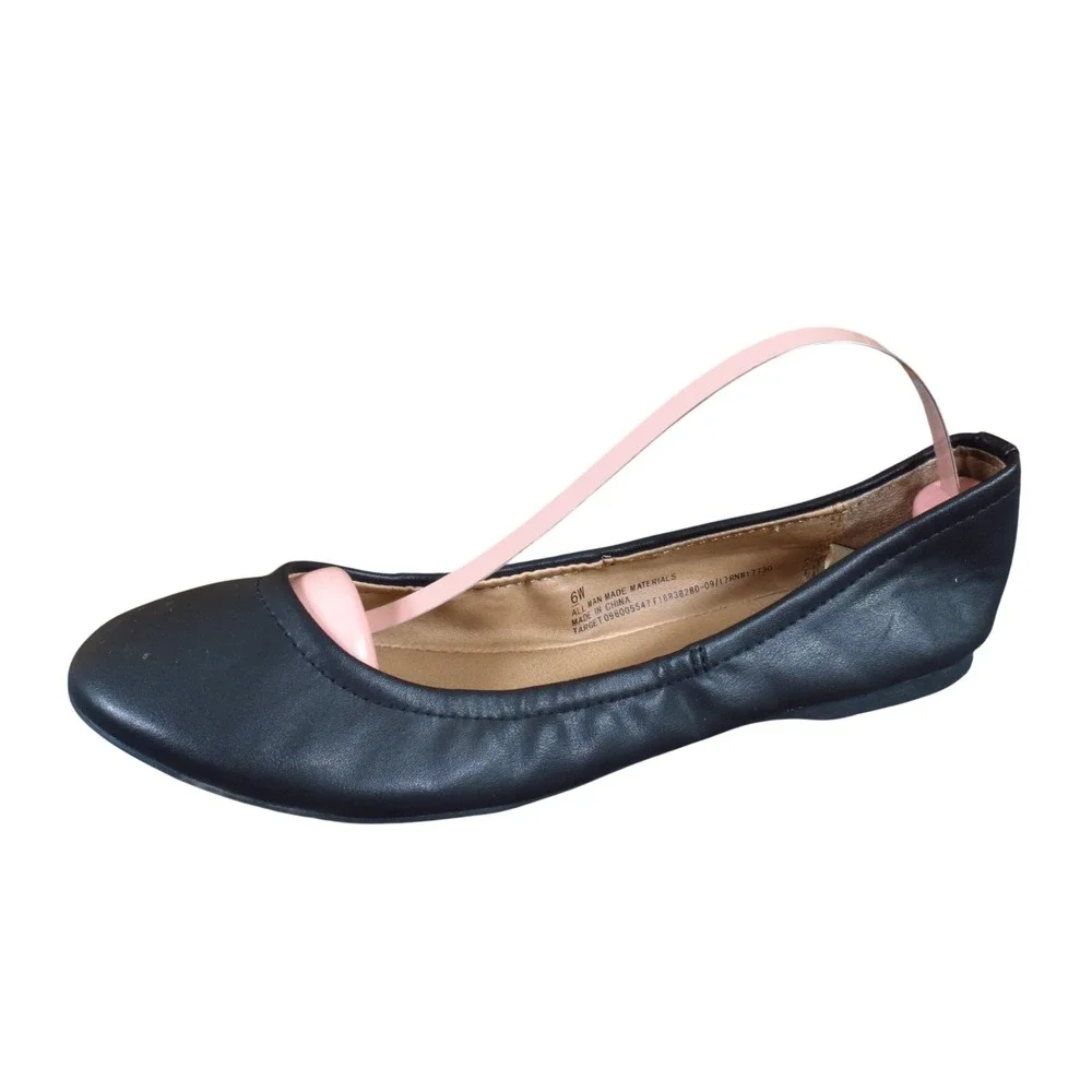Mossimo Supply Co. Women Ballet Flat Size 6 Wide Professional Work Black Shoe